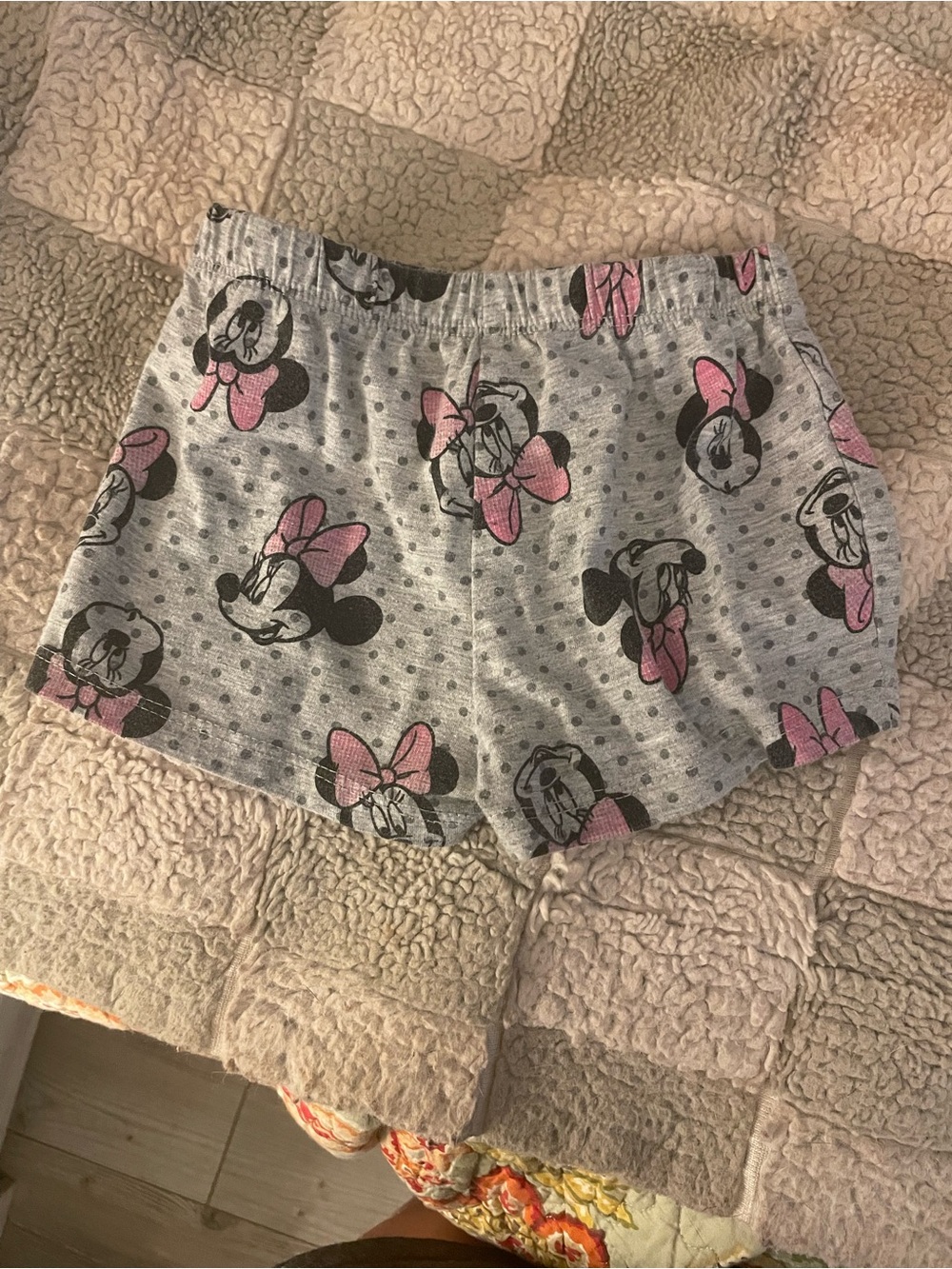 Disney Minnie Mouse Gray & Pink Toddler Girl Shorts
